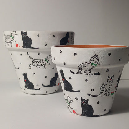 Maceta gatos amigos
