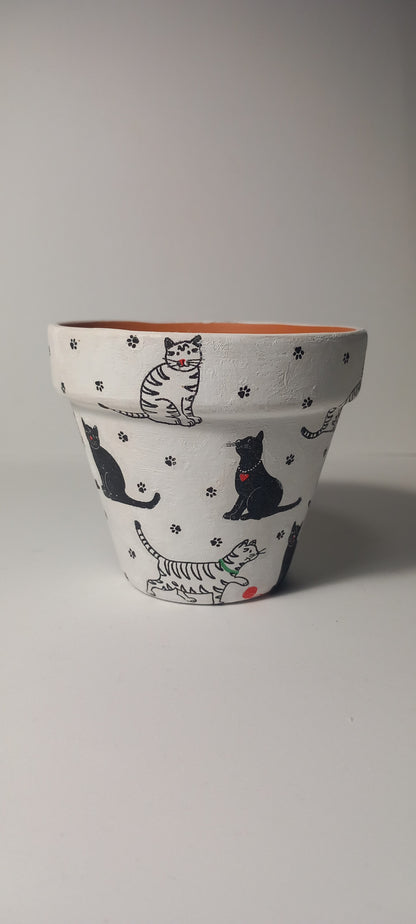 Maceta gatos amigos