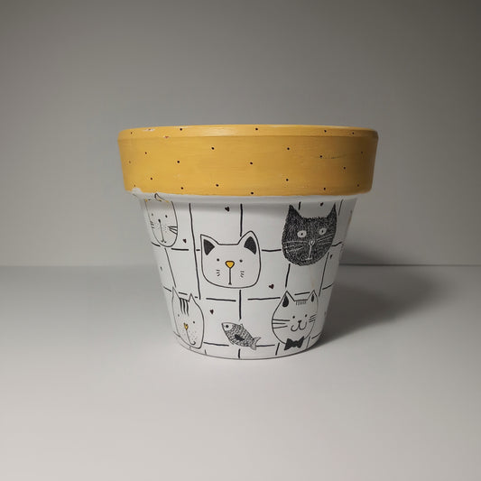 Maceta cabeza de gatos