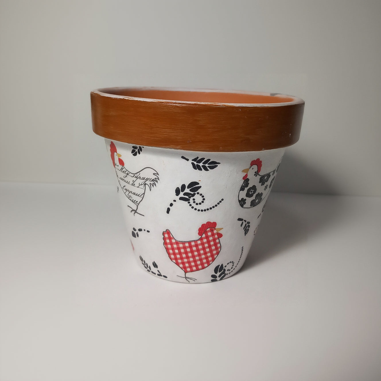 Maceta gallinas vichy y lunares