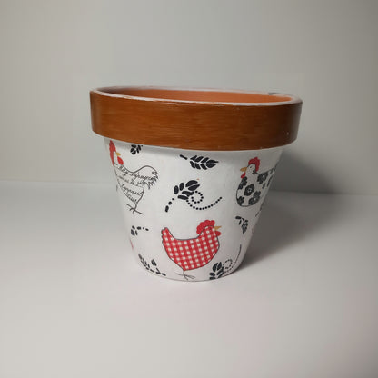 Maceta gallinas vichy y lunares