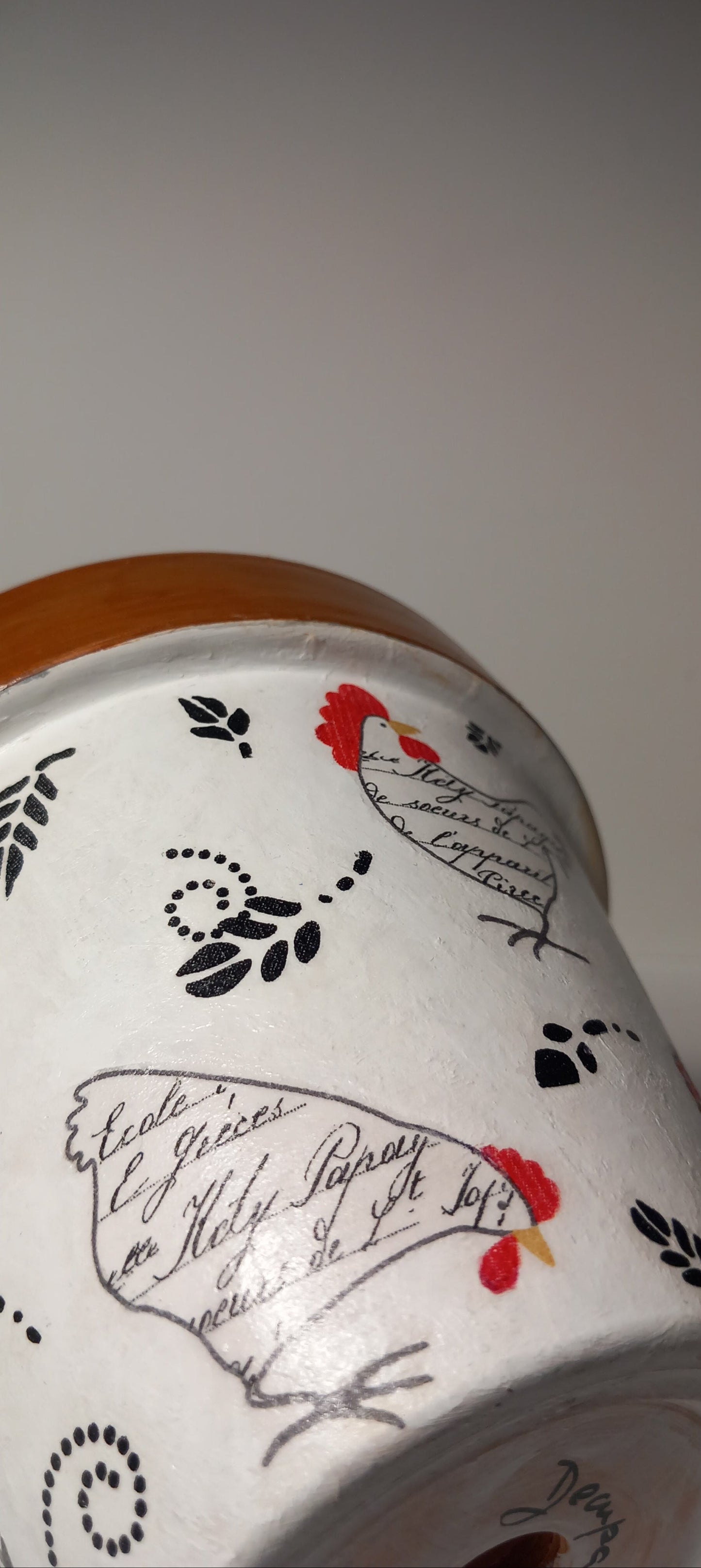Maceta gallinas vichy y lunares