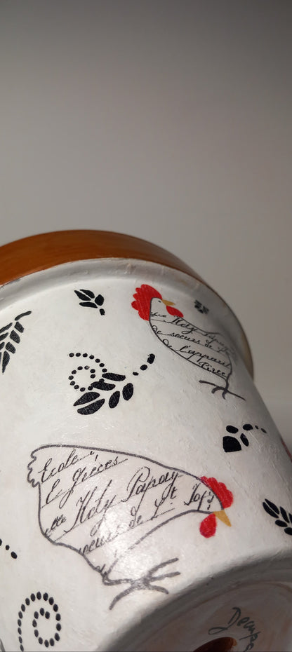 Maceta gallinas vichy y lunares