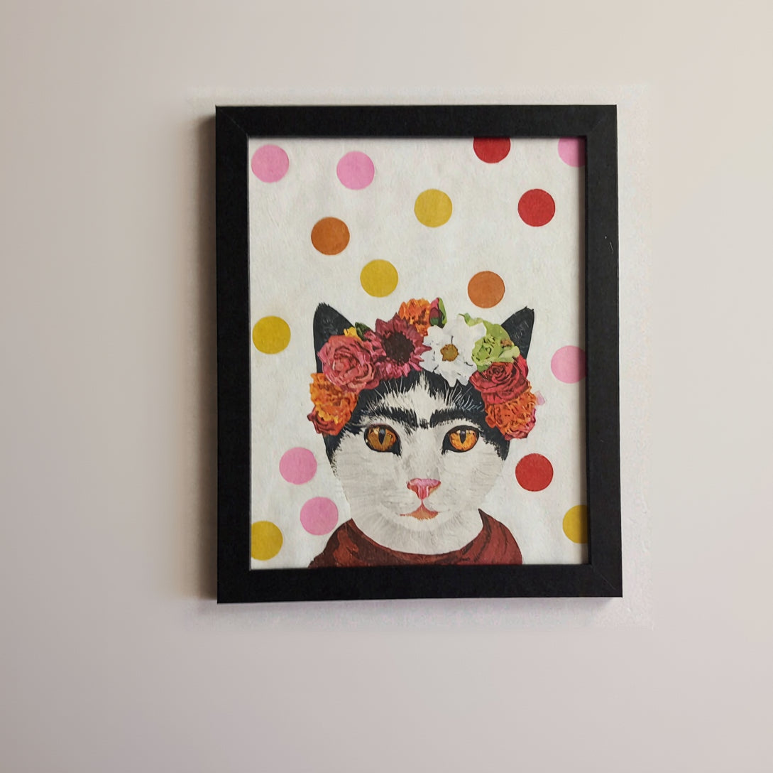 Lámina Gata Frida lunares