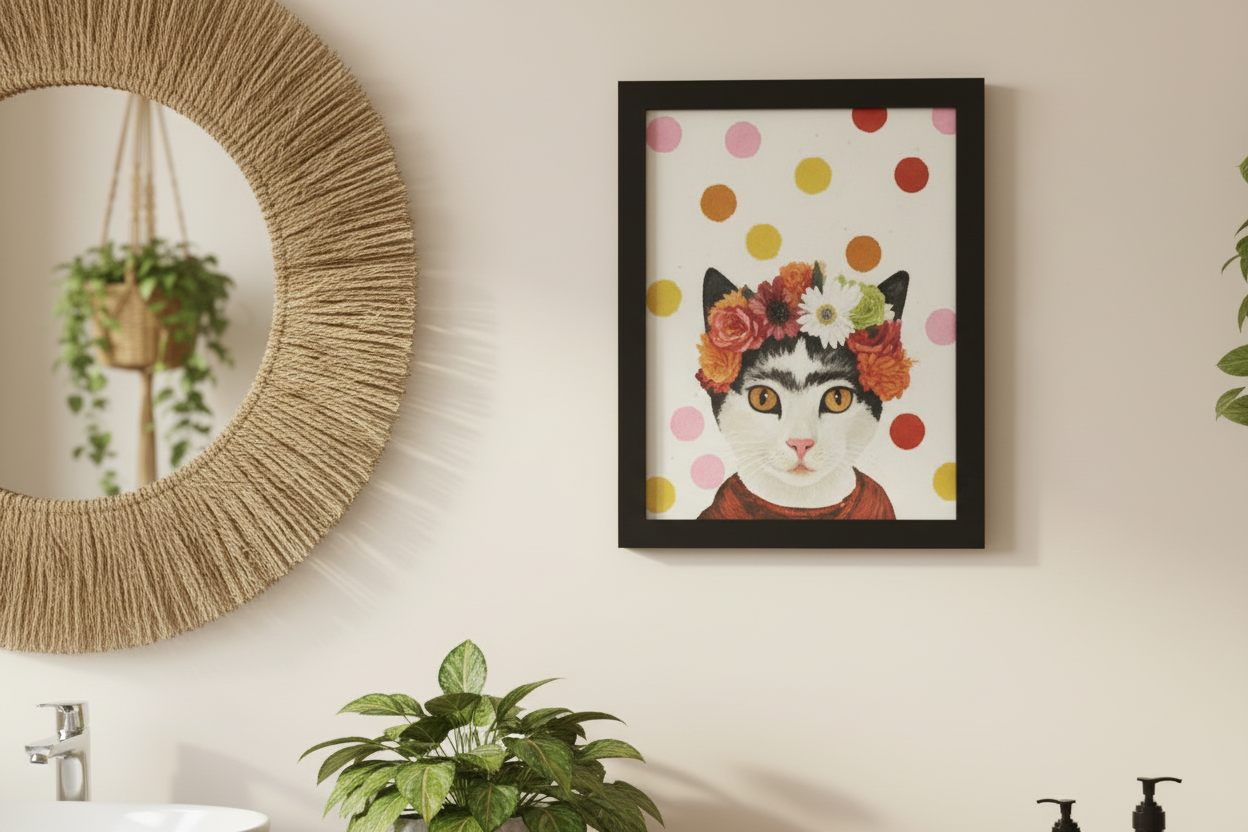 Lámina Gata Frida lunares