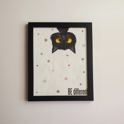 Lámina Gato "Be Different"