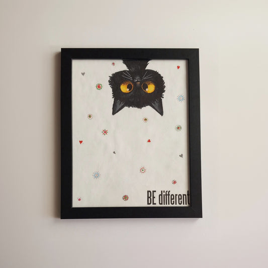 Lámina Gato "Be Different"