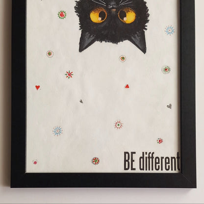 Lámina Gato "Be Different"
