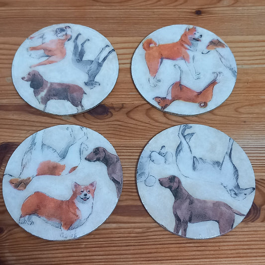 Posavasos perros canela