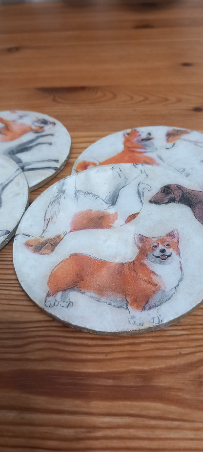 Posavasos perros canela