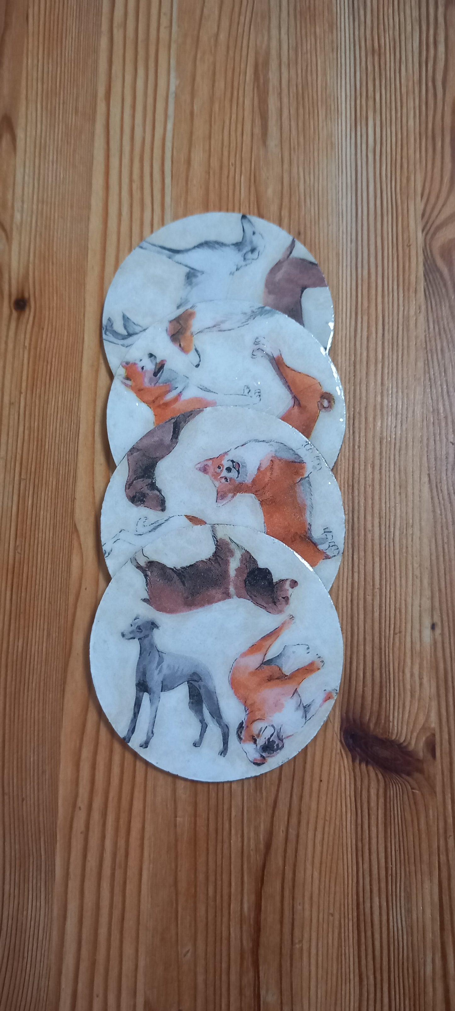 Posavasos perros canela