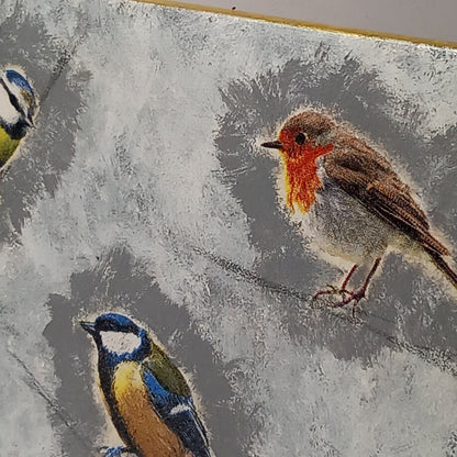 Azulejo pájaros en grisalla
