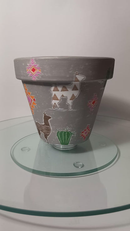 Maceta gris Las llamas
